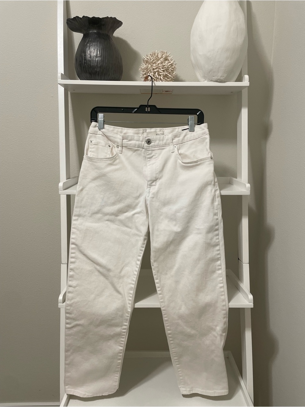 Ella Moss White Straight Leg Jeans